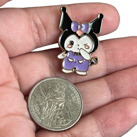 Baby Bunny Purple Kawaii Chibi Enamel Pin - Picture 11 of 12